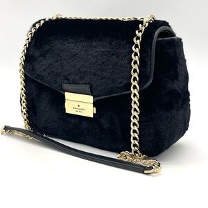 Kate Spade Carey Faux Fur Small Shoulder Bag Black